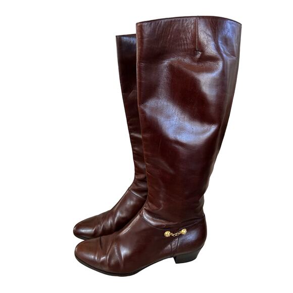 Salvatore Ferragamo Shoes - Salvatore Ferragamo Brown vintage knee Riding Style Boot 38